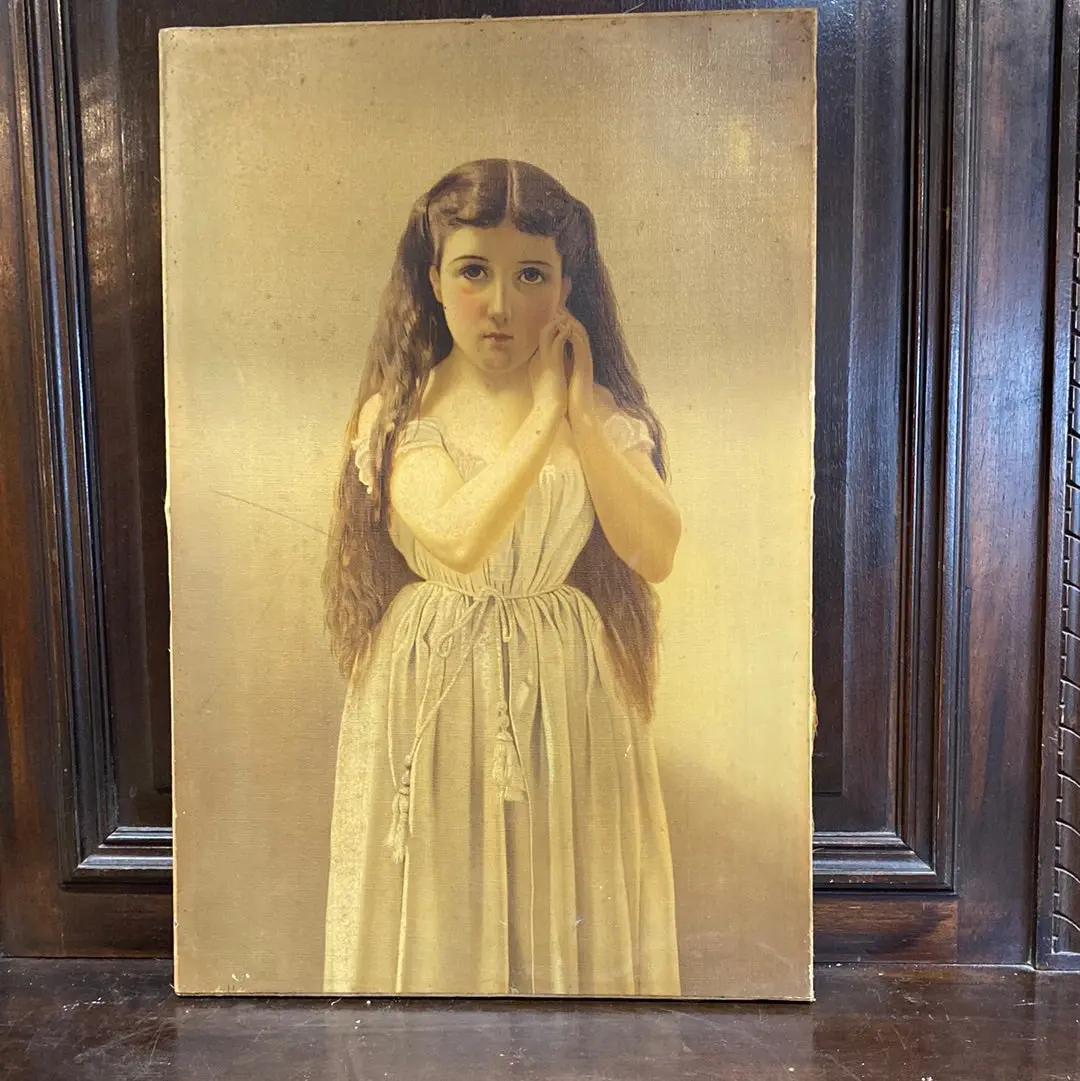 Unframed Oil Painting Of Young Girl 1