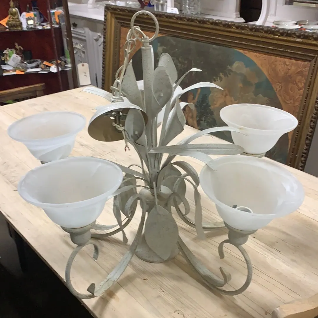 White Metal Floral Chandelier 1