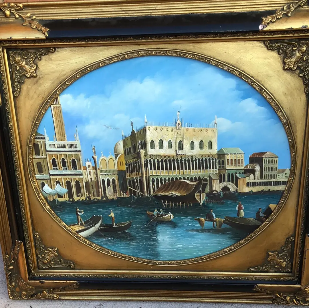 Black And Gold Frame With As Is Painting 1
