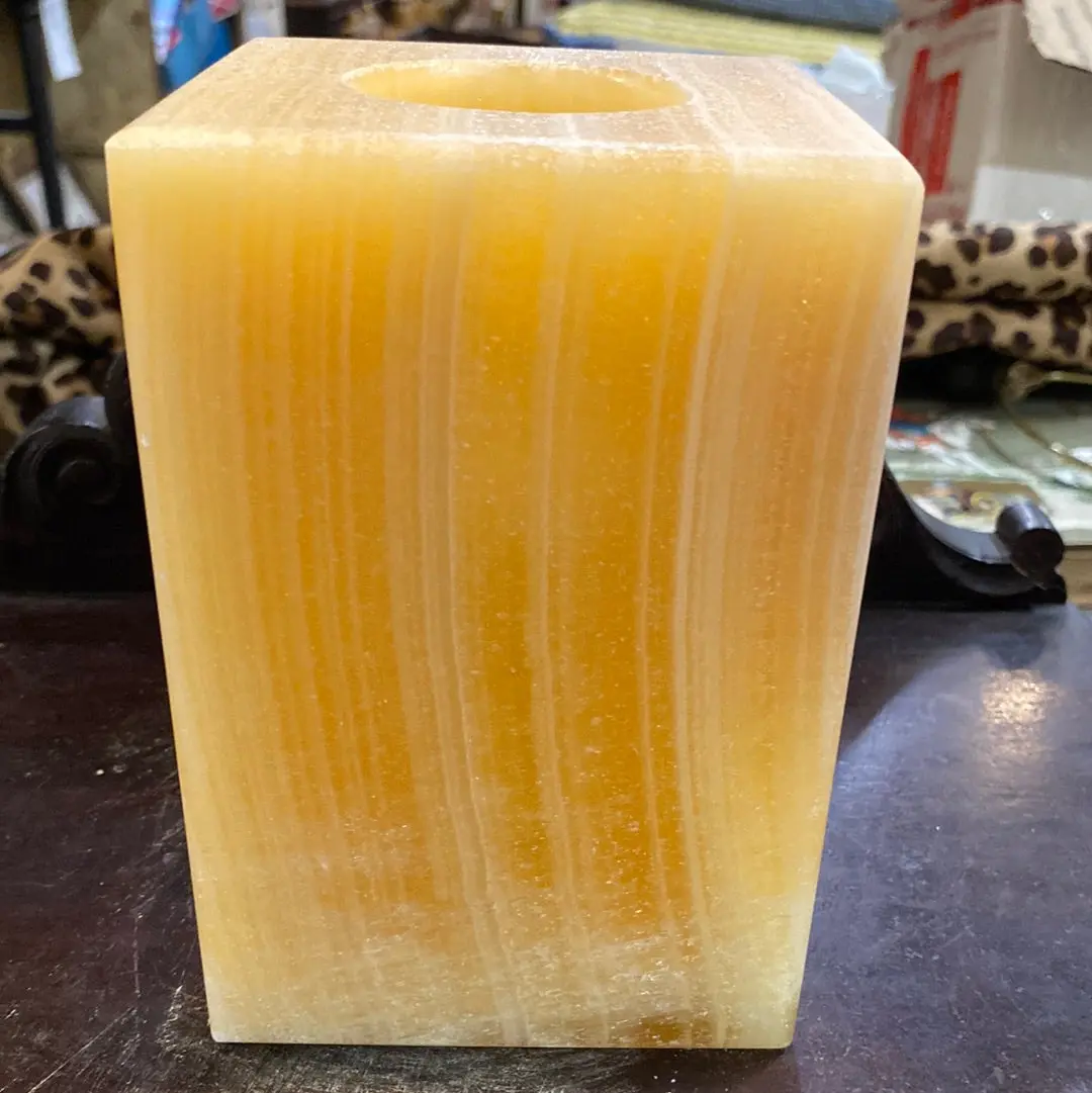 Alabaster Votive Candle Cover 1