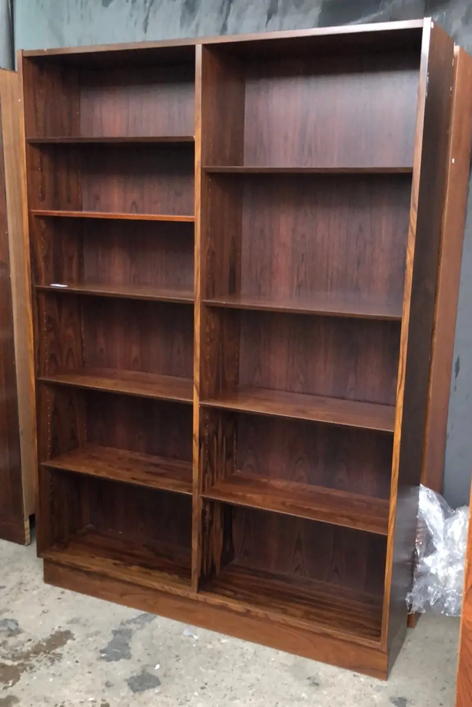 Double Danish Teak Modern Bookcase 1