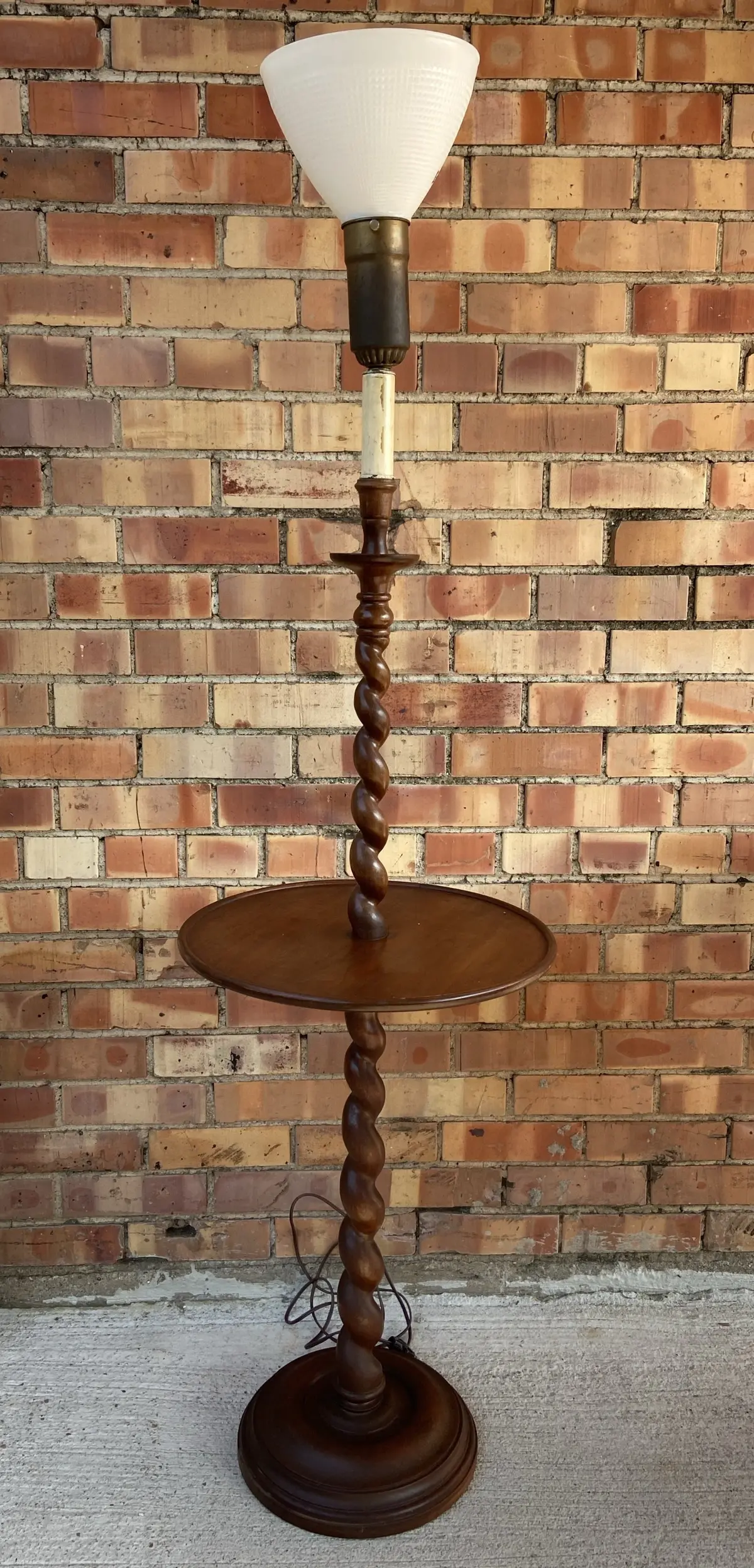 Barley Twist Floor Lamp With Table Built Into It 1
