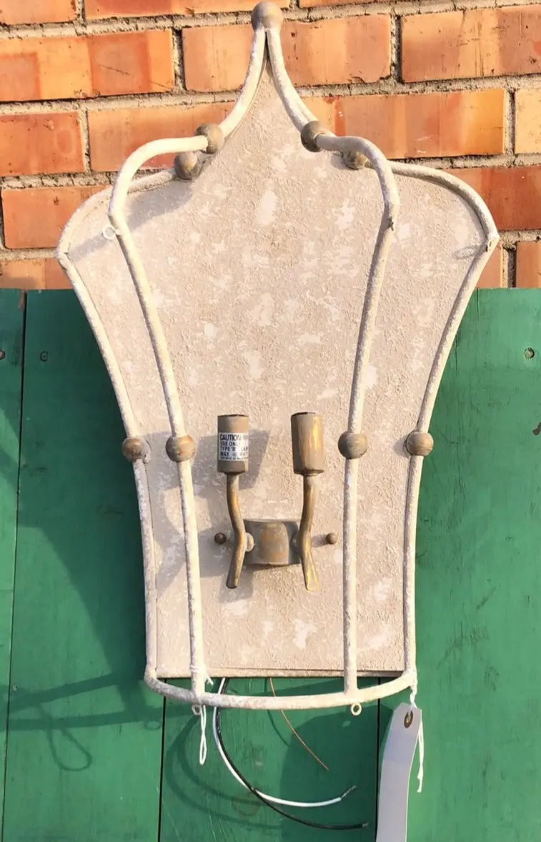 White And Grey Painted Sconce 1