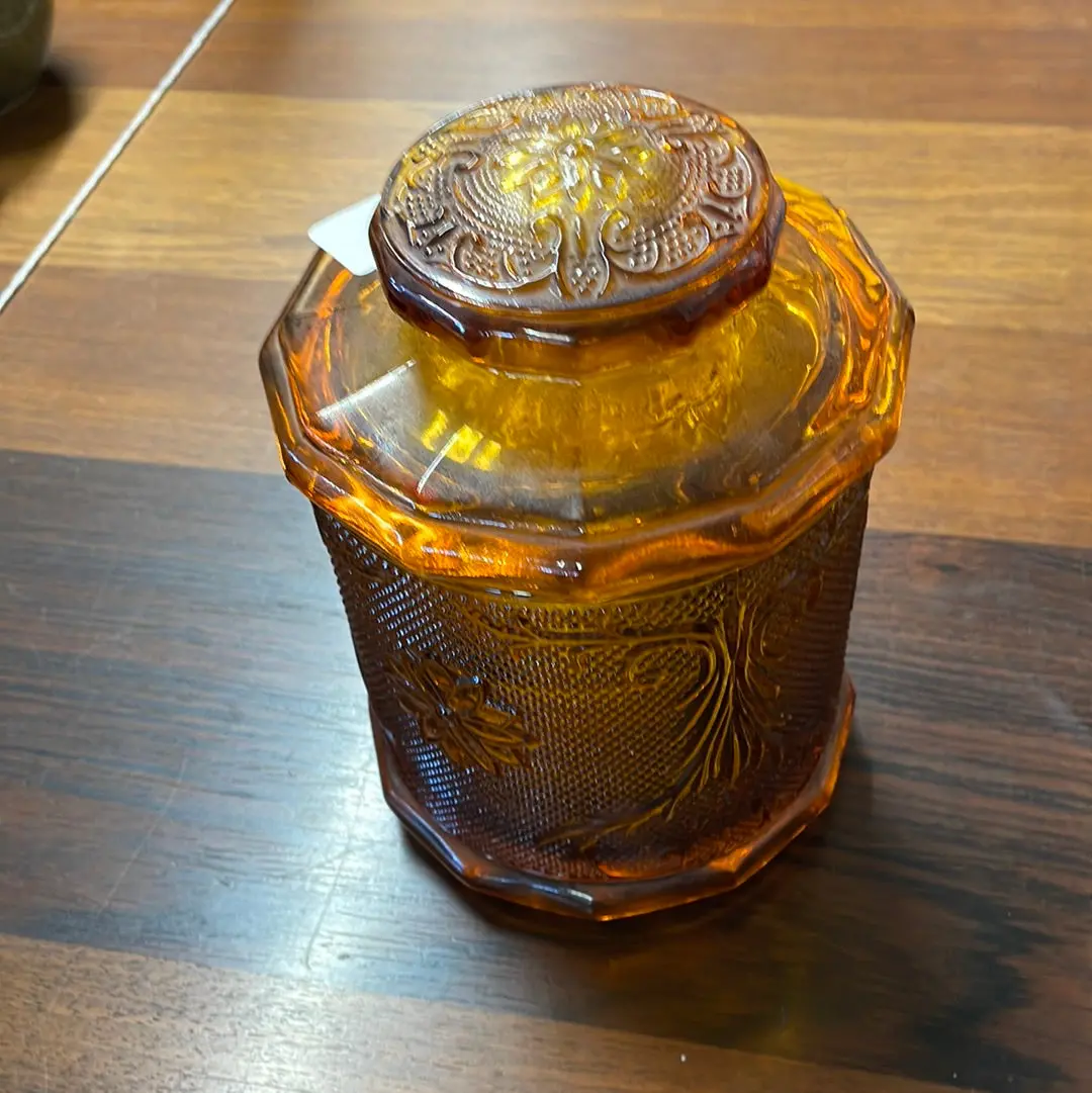 Amber Glass Canister 1
