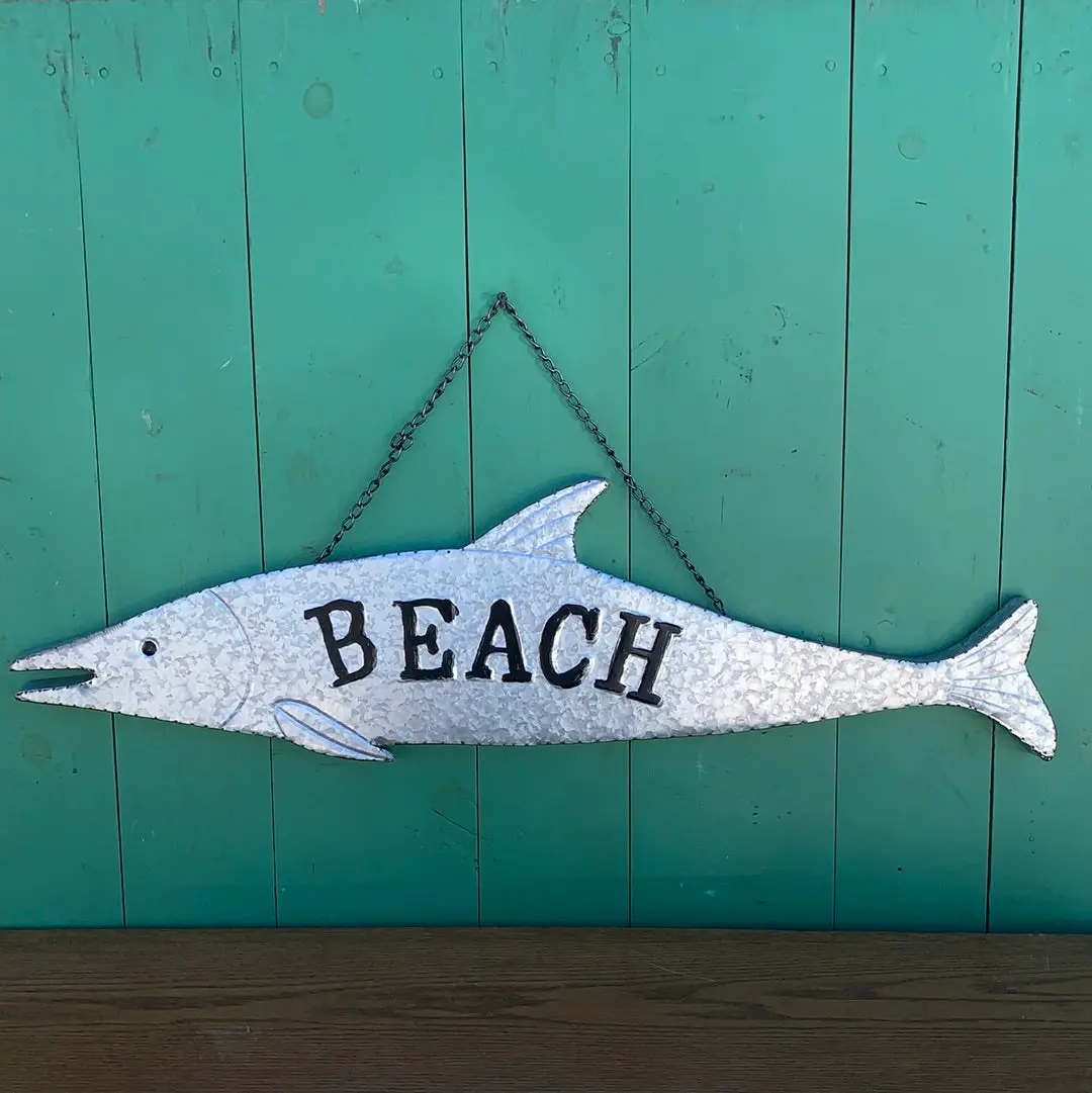 Tin Beach Fish Sign 1