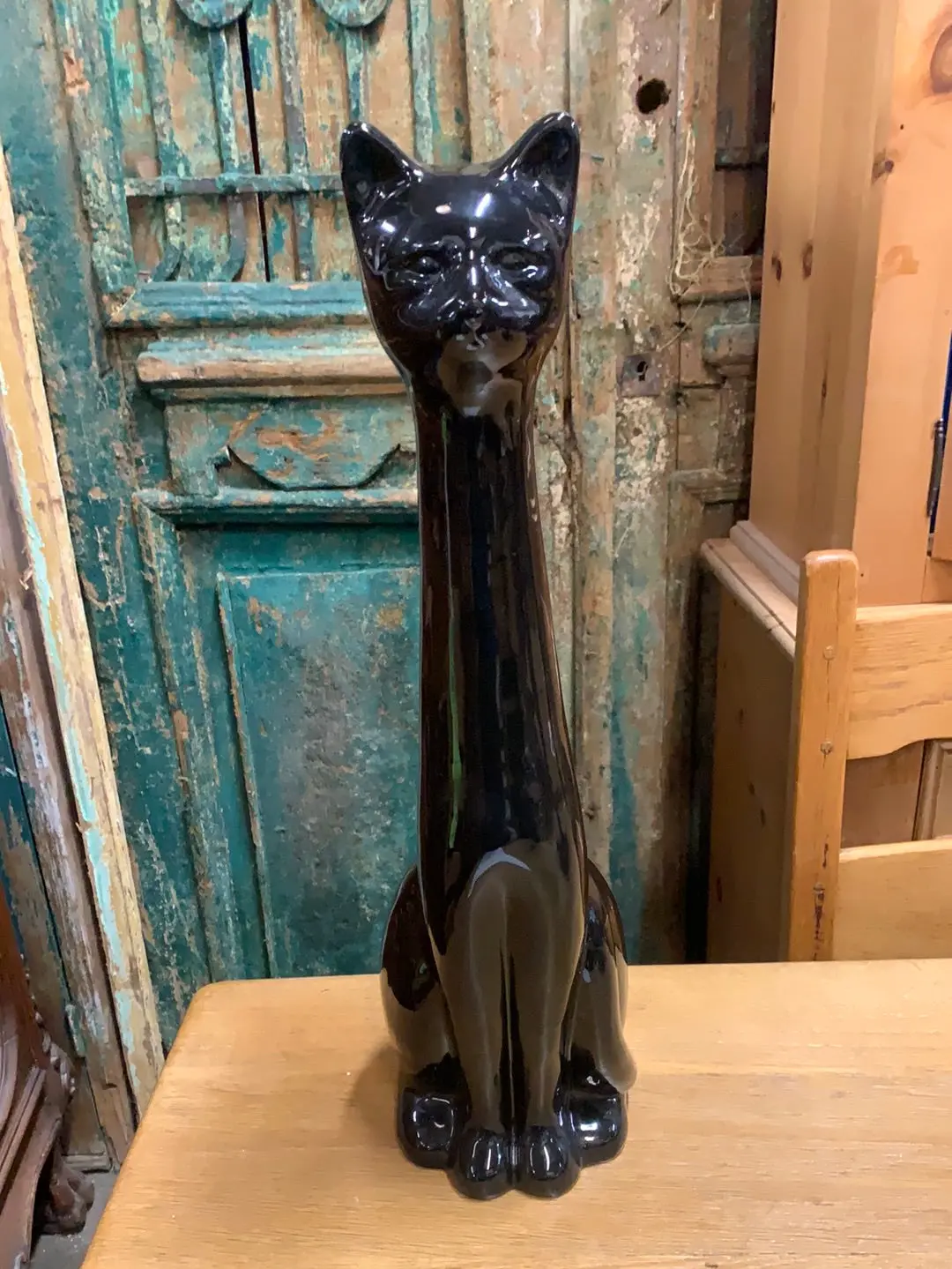 Tall Black Cat Flower Pot - Each 1