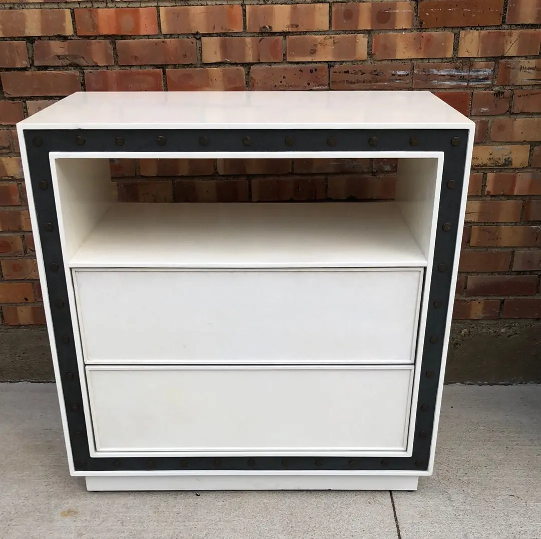 Pair Of Modern White Bristol Chests- As Found 1