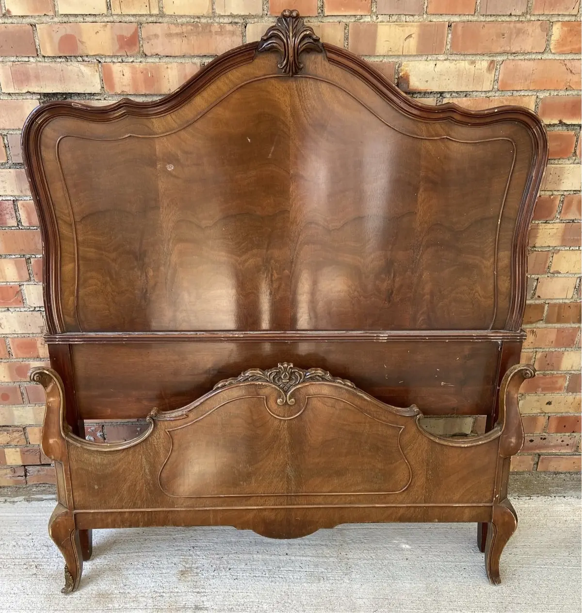 French Twin Bed And Rails 1