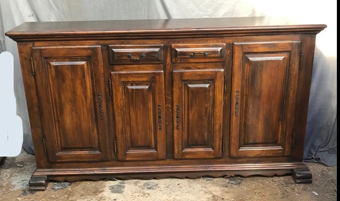 Shallow Dark Oak Flemish Sideboard 1