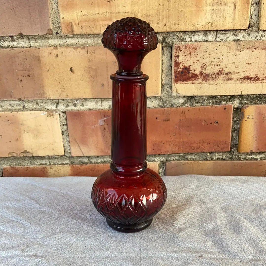 Ruby Glass Cologne Bottle 1