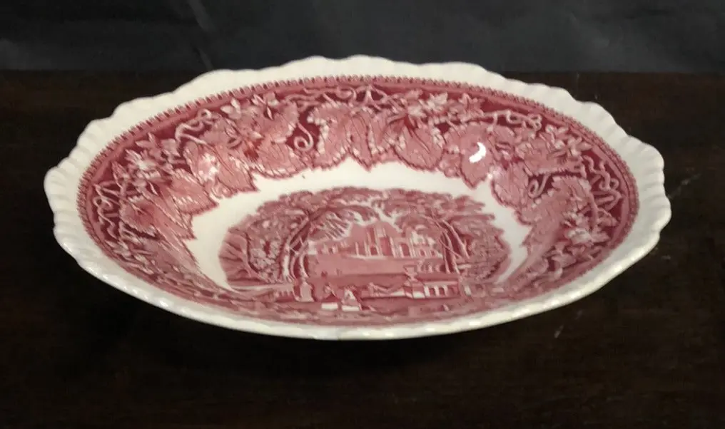 Red Transferware Mason Bowl 1