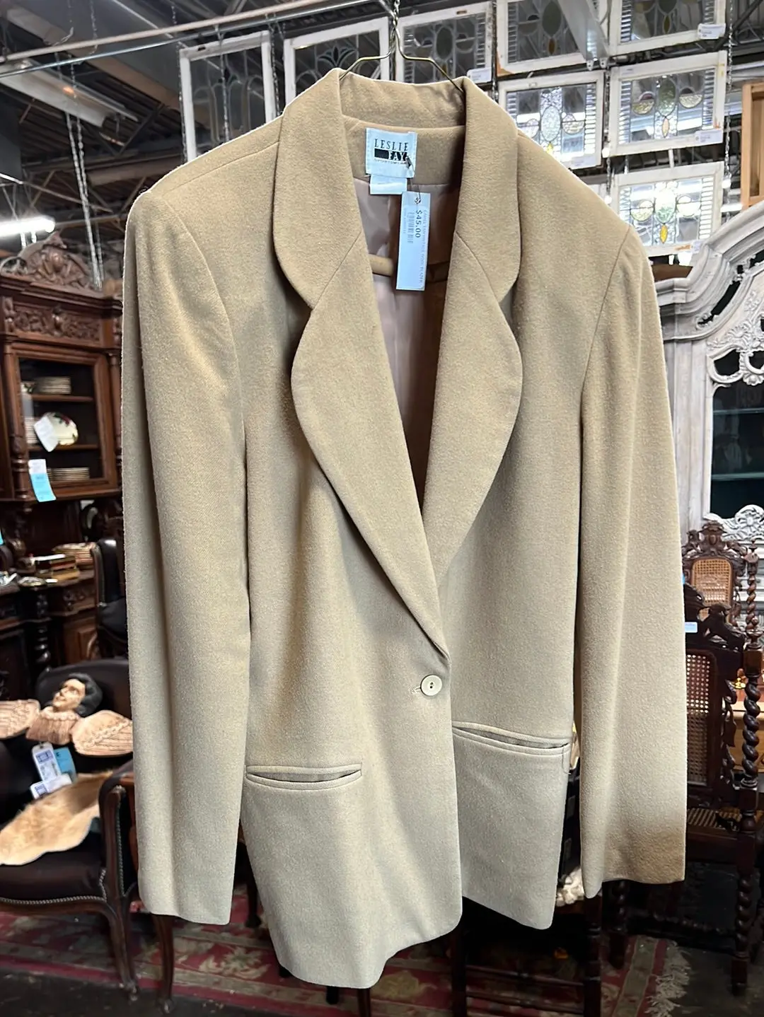 Camel Tan Vintage Wool Blazer 1