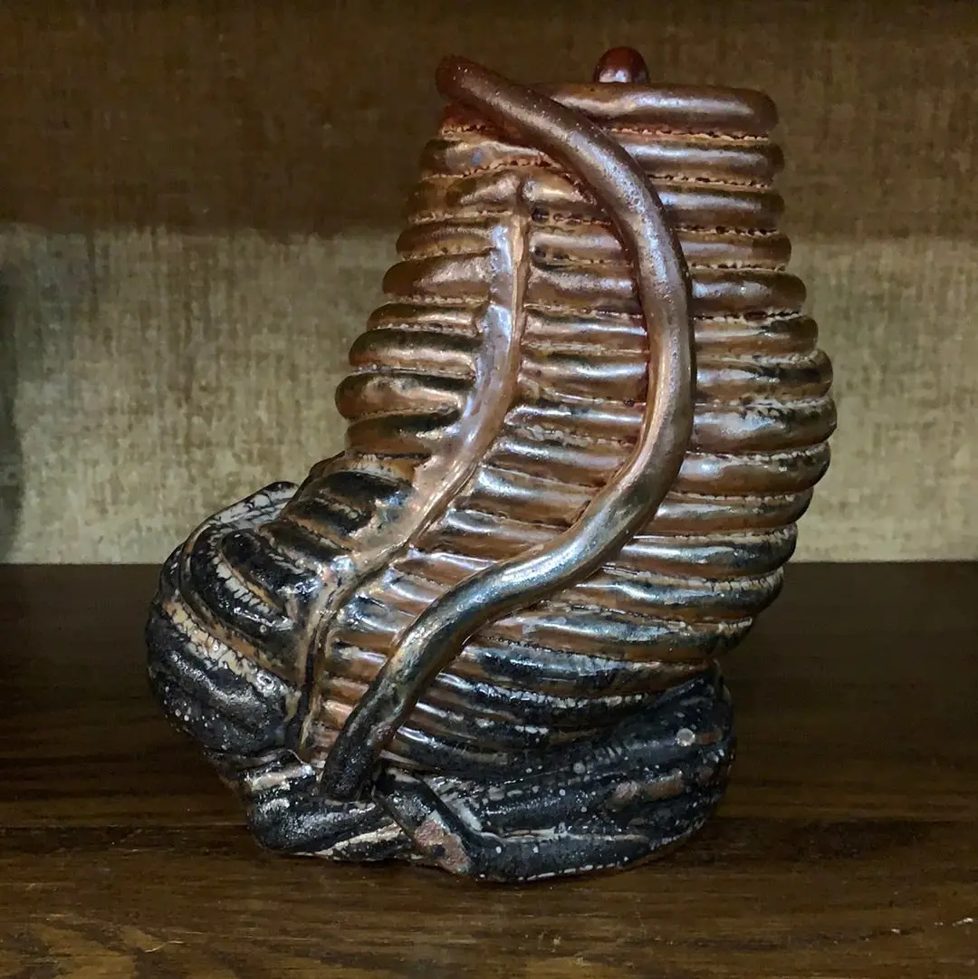 Metalic Glazed Pottery Odd Shaped Sculpture 1