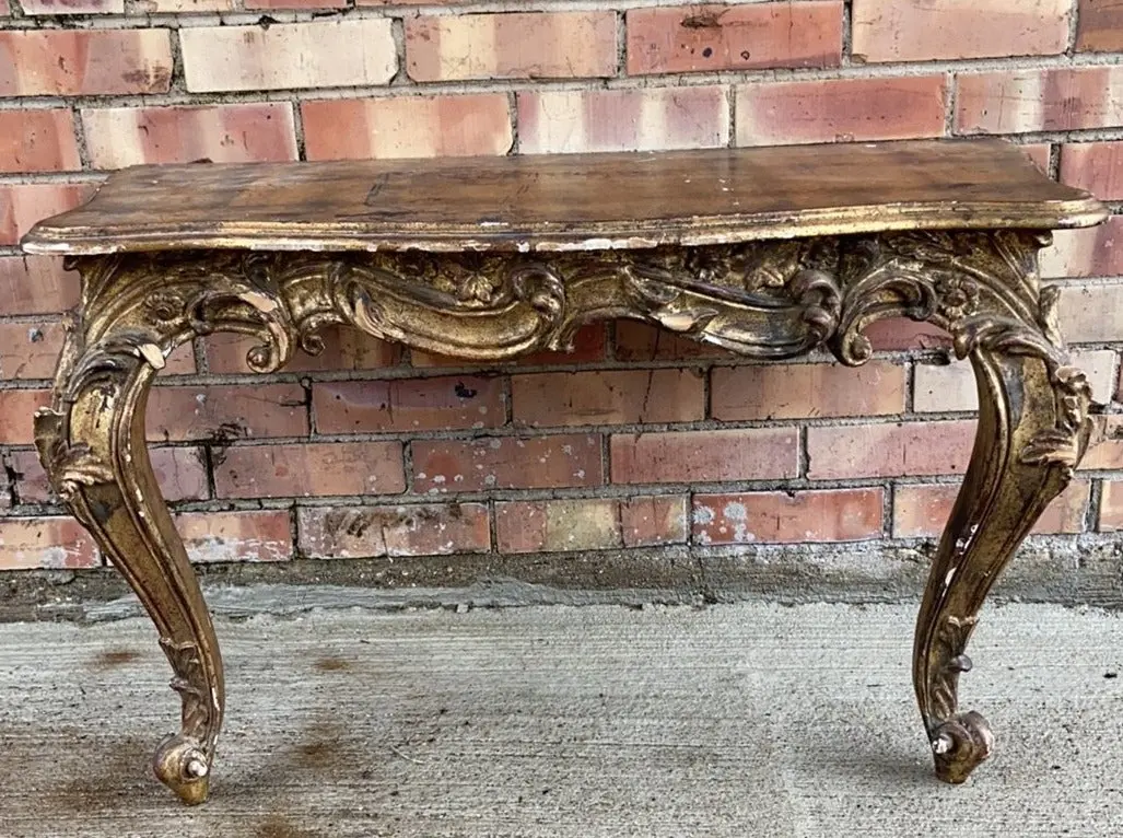 Gold Louis Xv Pier Mirror Console Base 1
