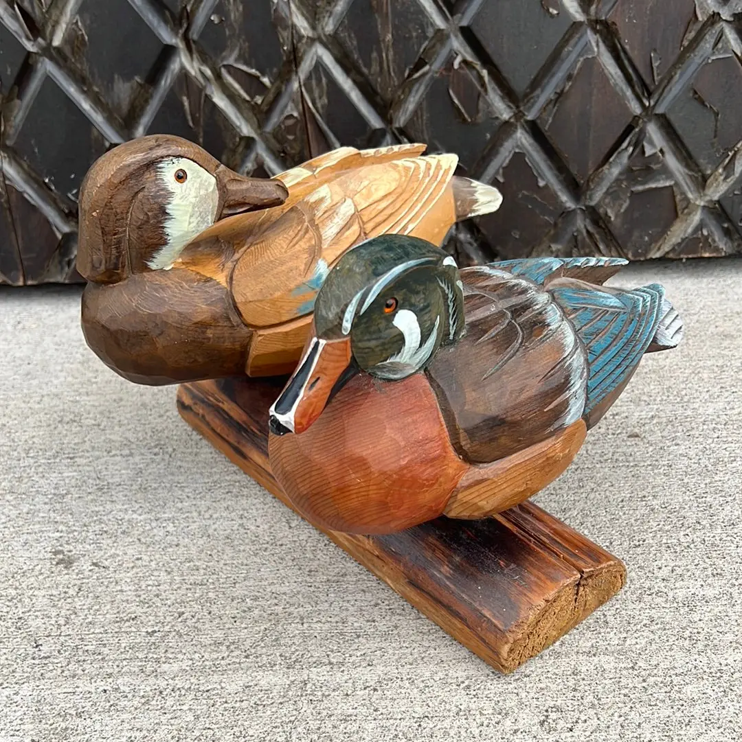 Carved Ducks On Limb 1