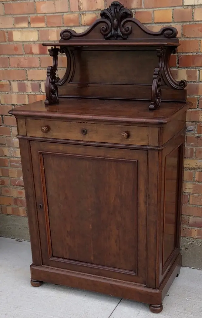 Louis Philipe Cherry 19Th C. Console Cabinet 1