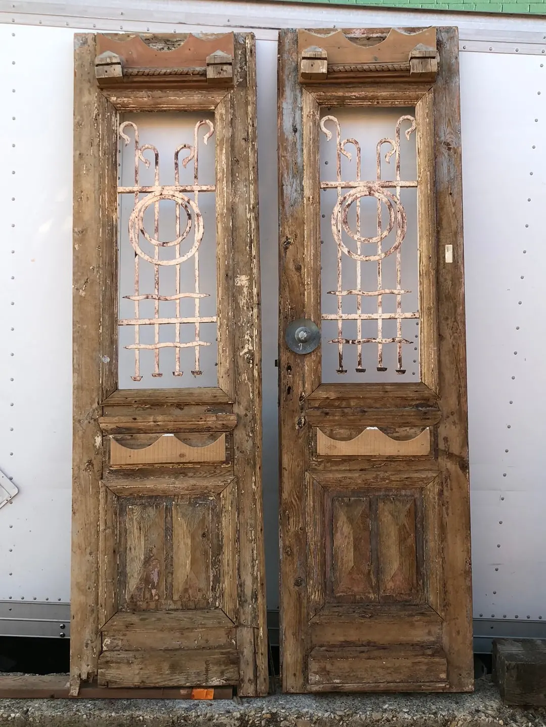 Pair Of Egyptian Primitive Doors With Iron Insets 1