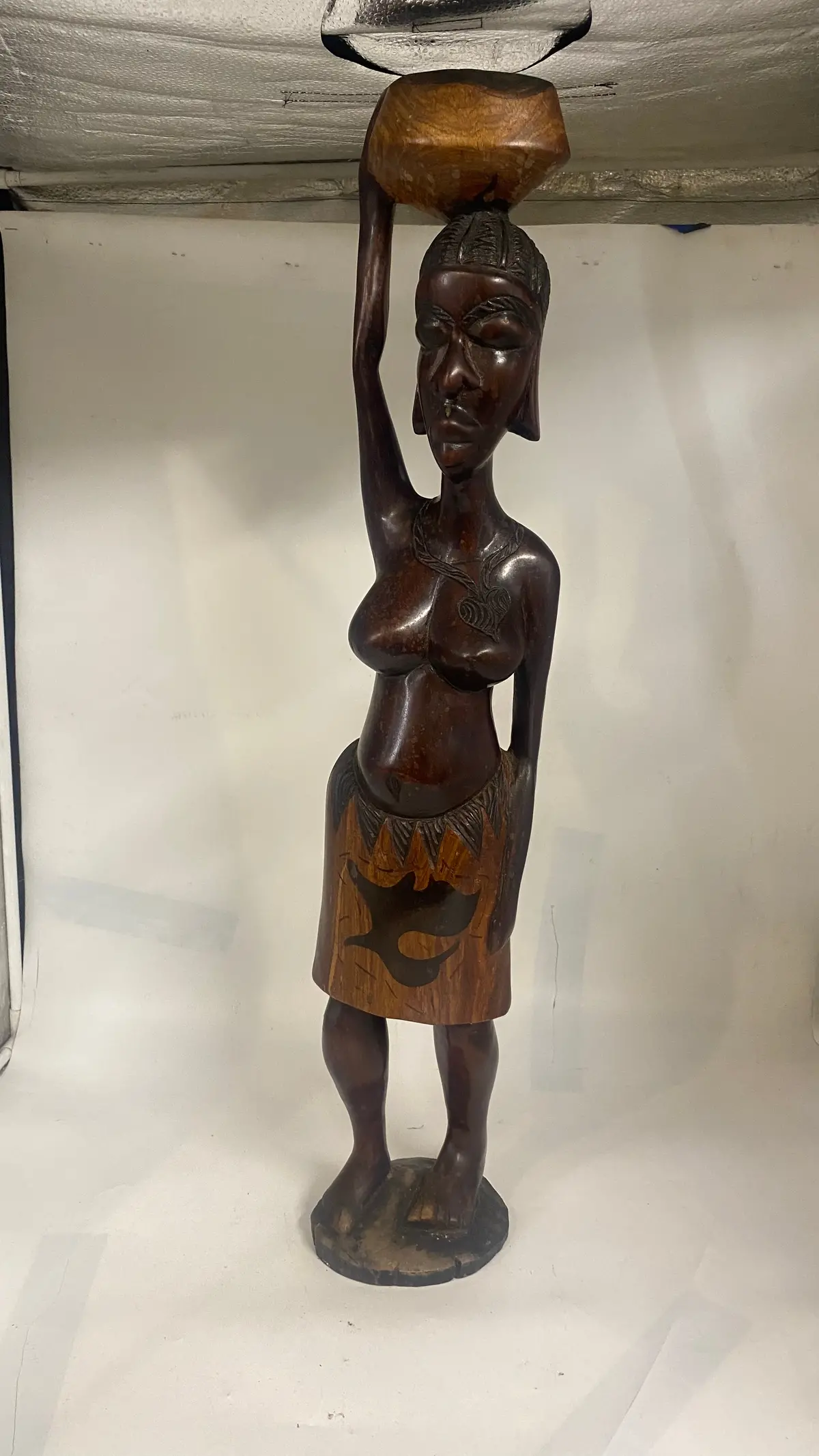 Heavy Wood Carved Figural Sculpture 1