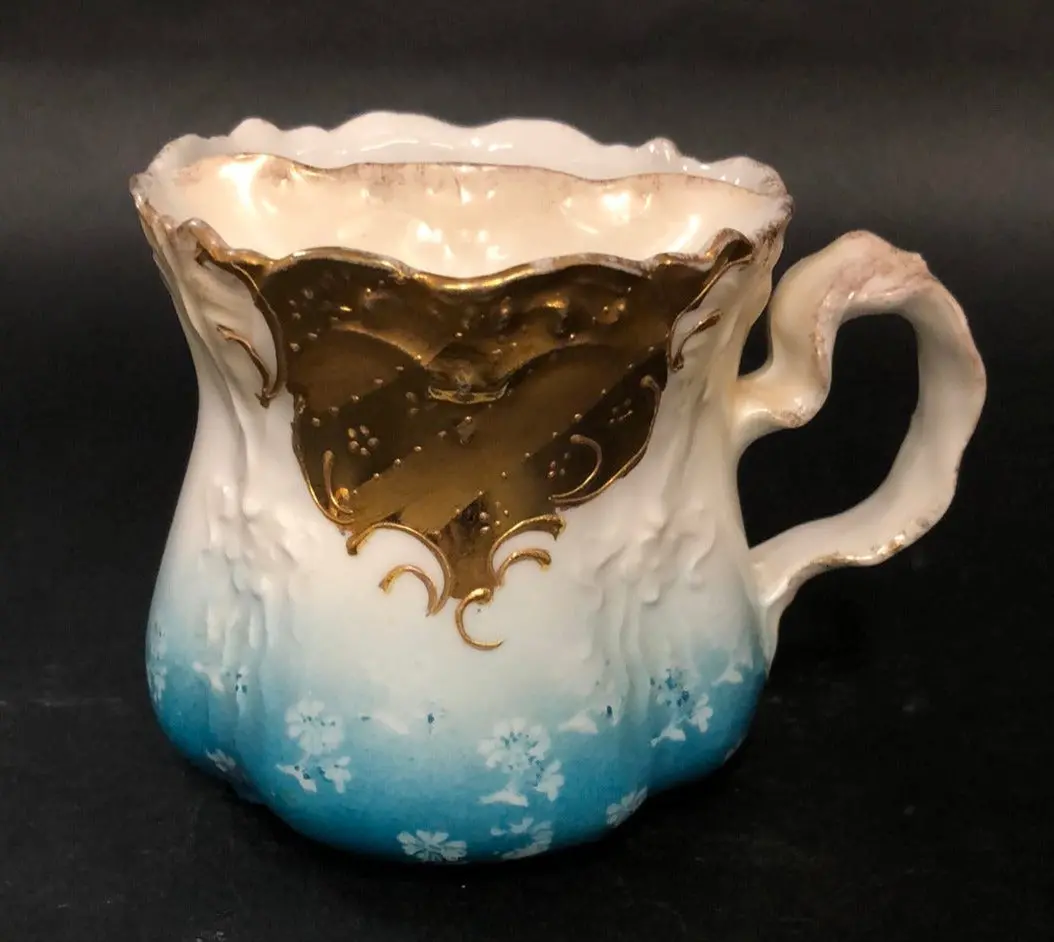 Blue And White Mustache Mug 1