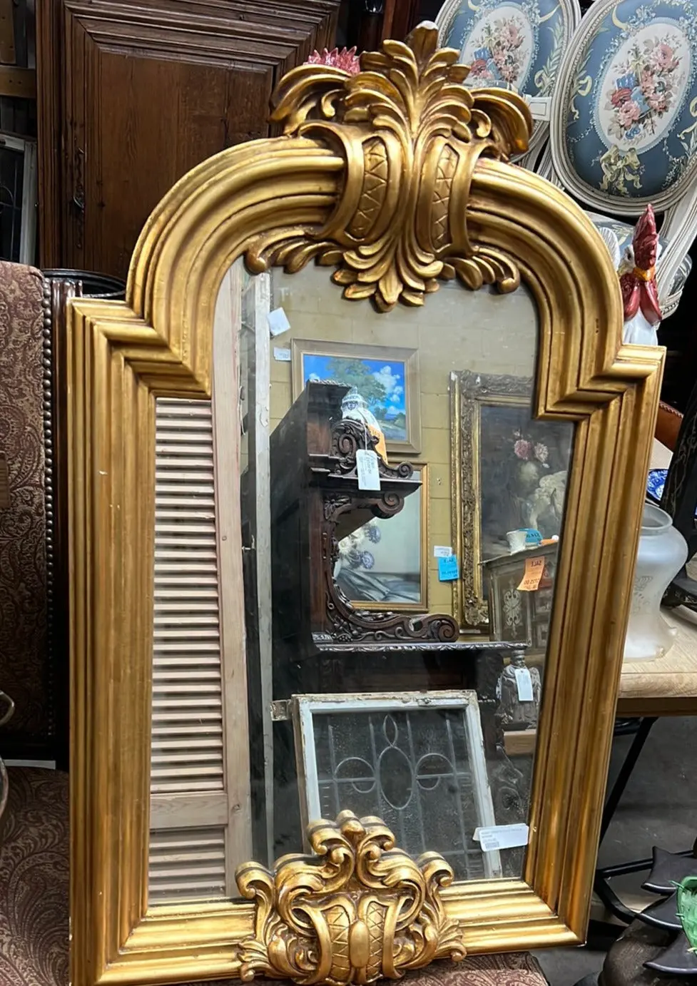 Heavy Ornate Gold French Mirror 1