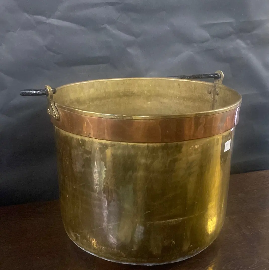 Copper Band And Brass Iron Handle Medium Pot 1
