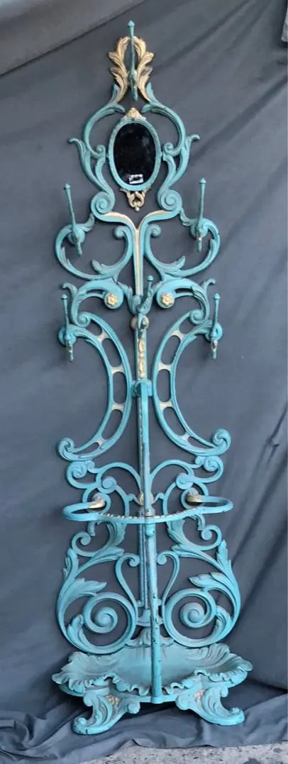 Gold And Blue Iron Hall Tree 1