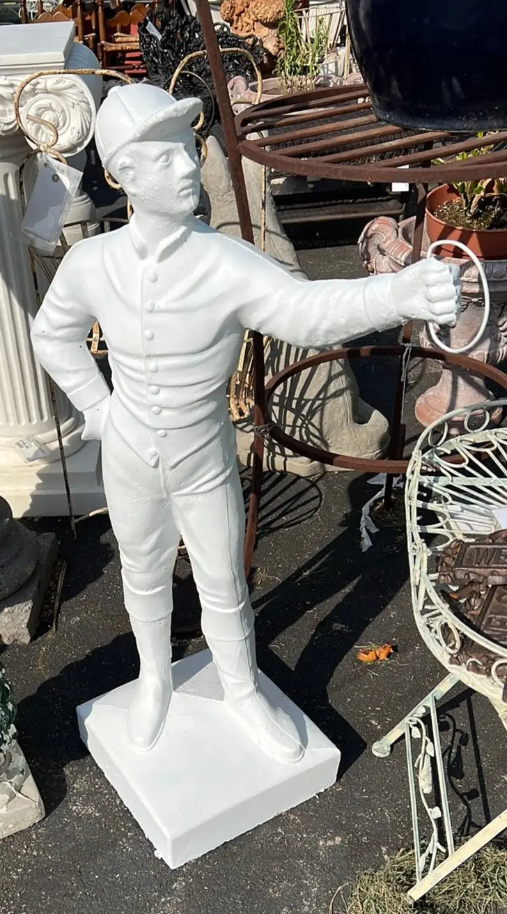 White Painted Concrete Jockey 1