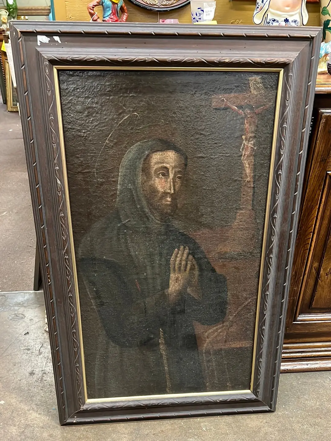 18Th Century Santos Painting -Saint Francis Of Asissi 1