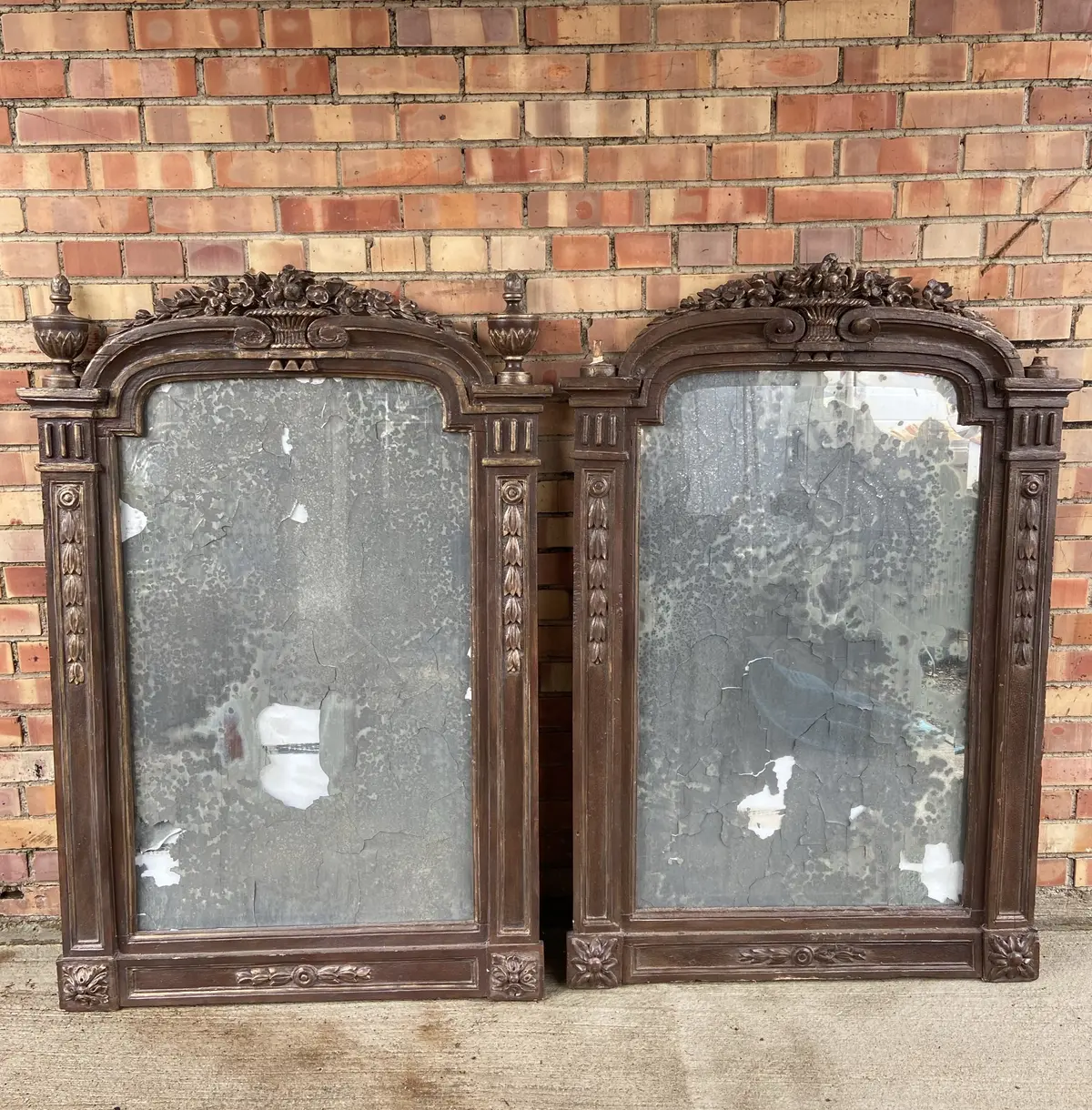 Pair Of Louis Xvi Style Mirrors - As Is 1