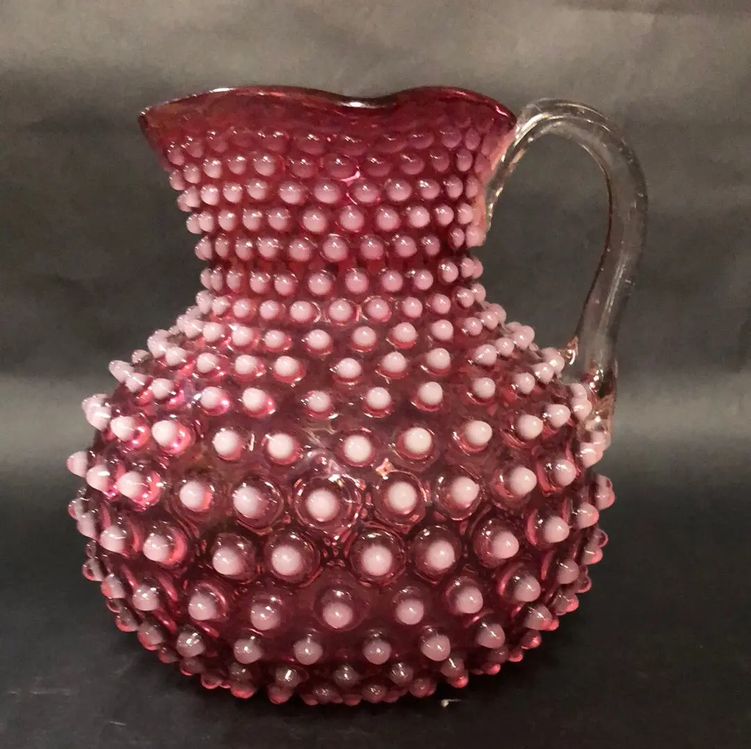 Pink Knobby Opalescent Pitcher 1