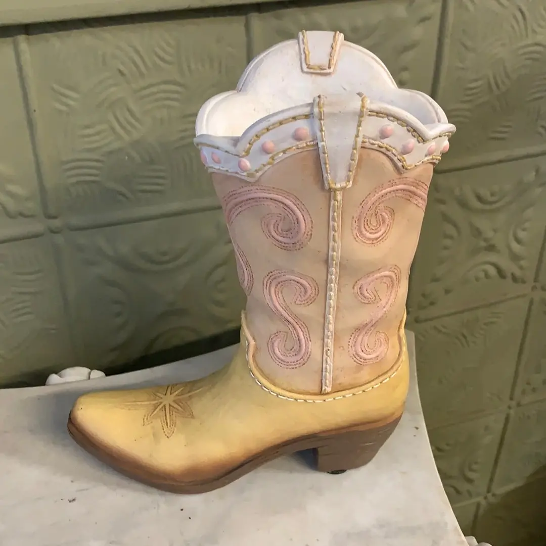 Resin Cowboy Boot Vase - Not Old 1
