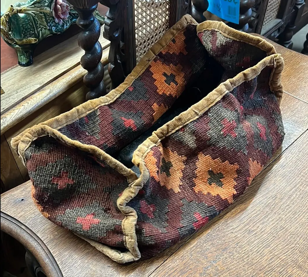 Tote Basket Made From Kilim Rug 1