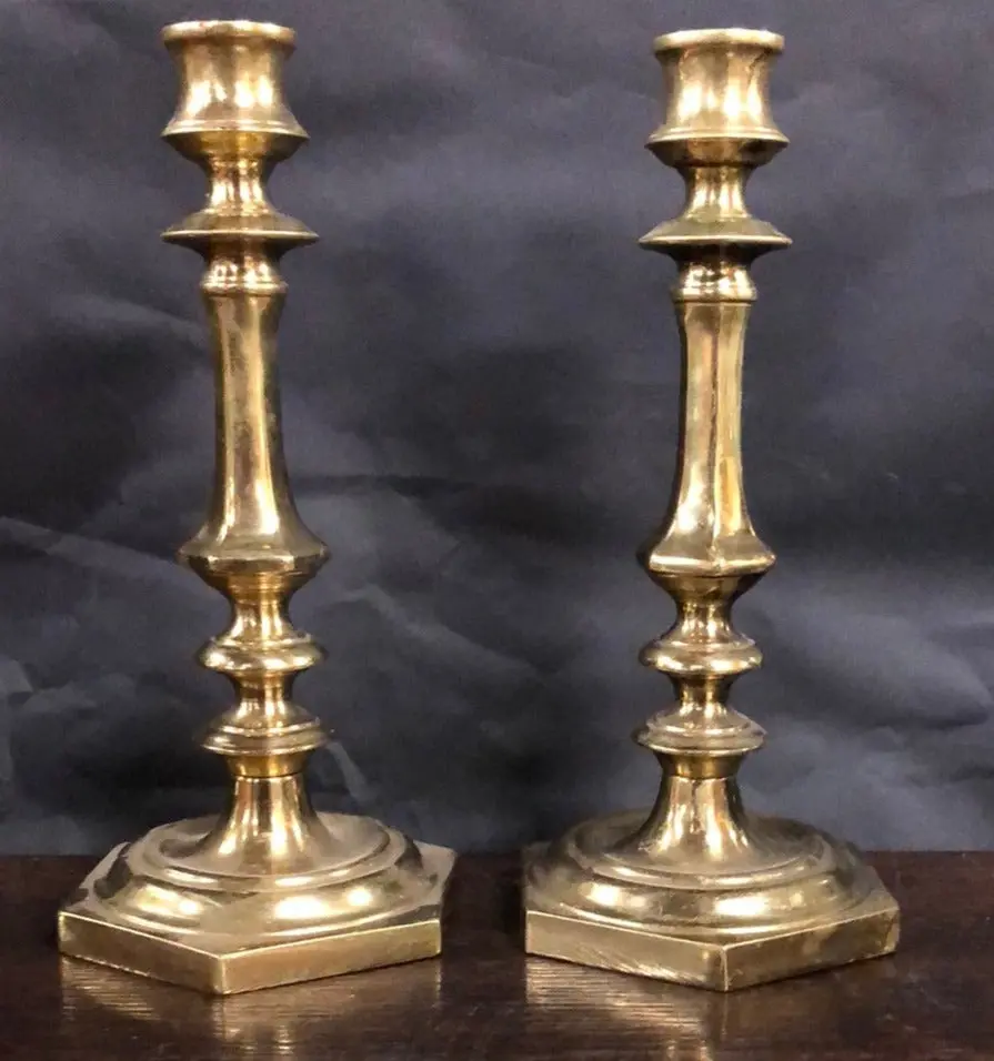 Pair Of Brass Candlestands 1