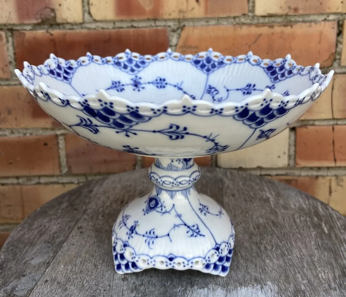 Royal Copenhagen Blue And White Floral Compote 1