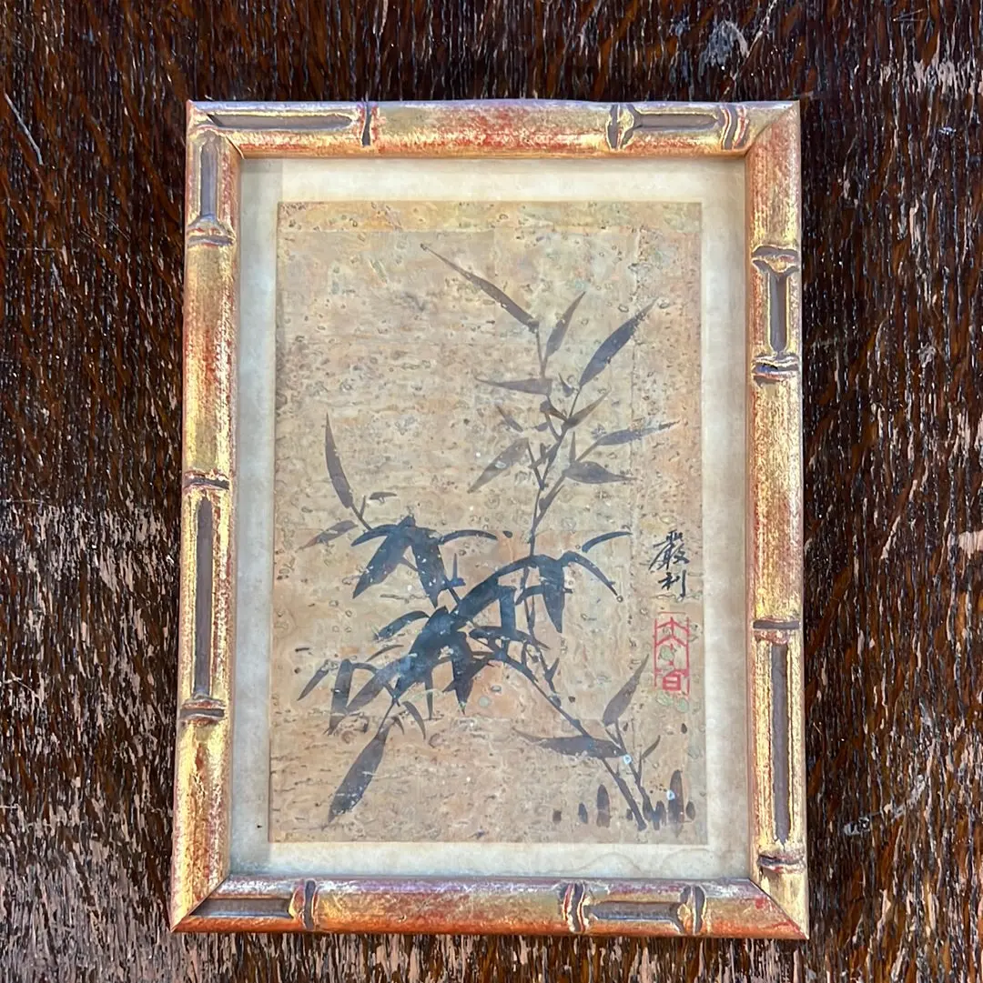 Golden Faux Bamboo Frame For 5" X 7" 1