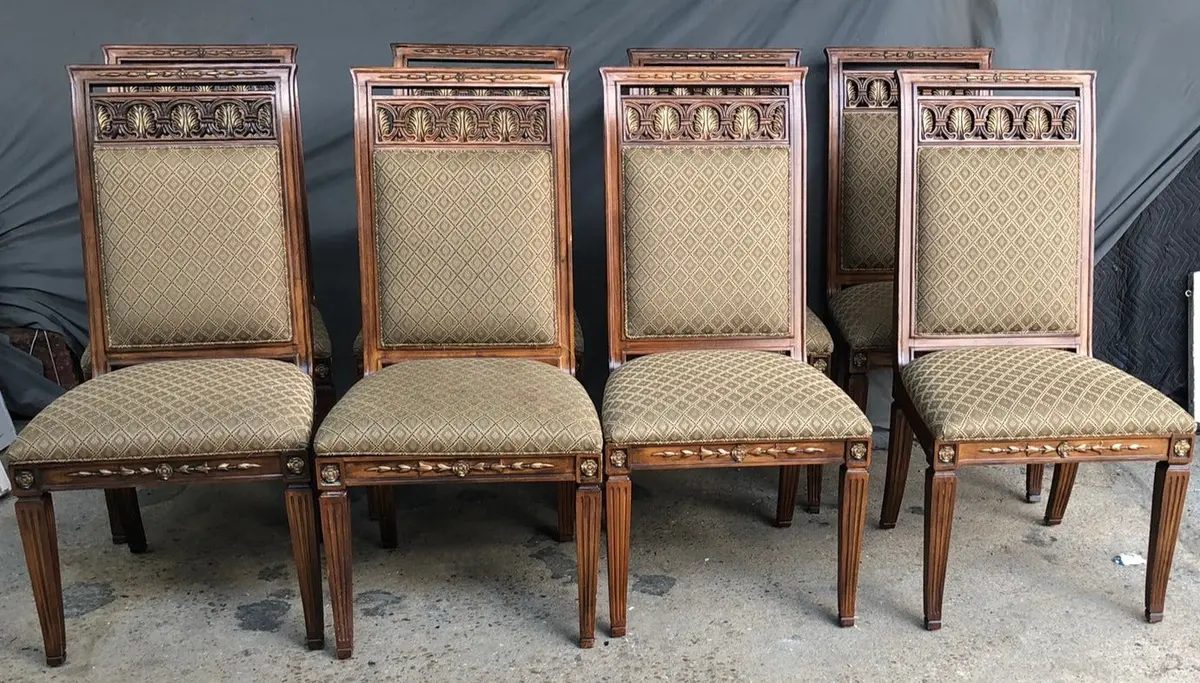 Set Of 8 Oversized Louis Xvi Dining Chairs 1