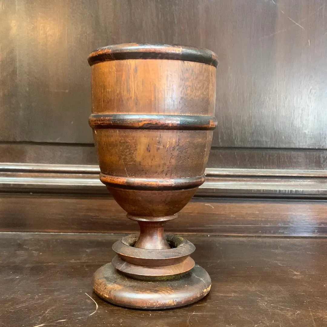 Wooden Goblet With Two Rings Around Base 1
