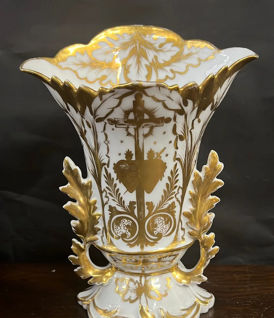 Gold And White Old Paris Vase 1