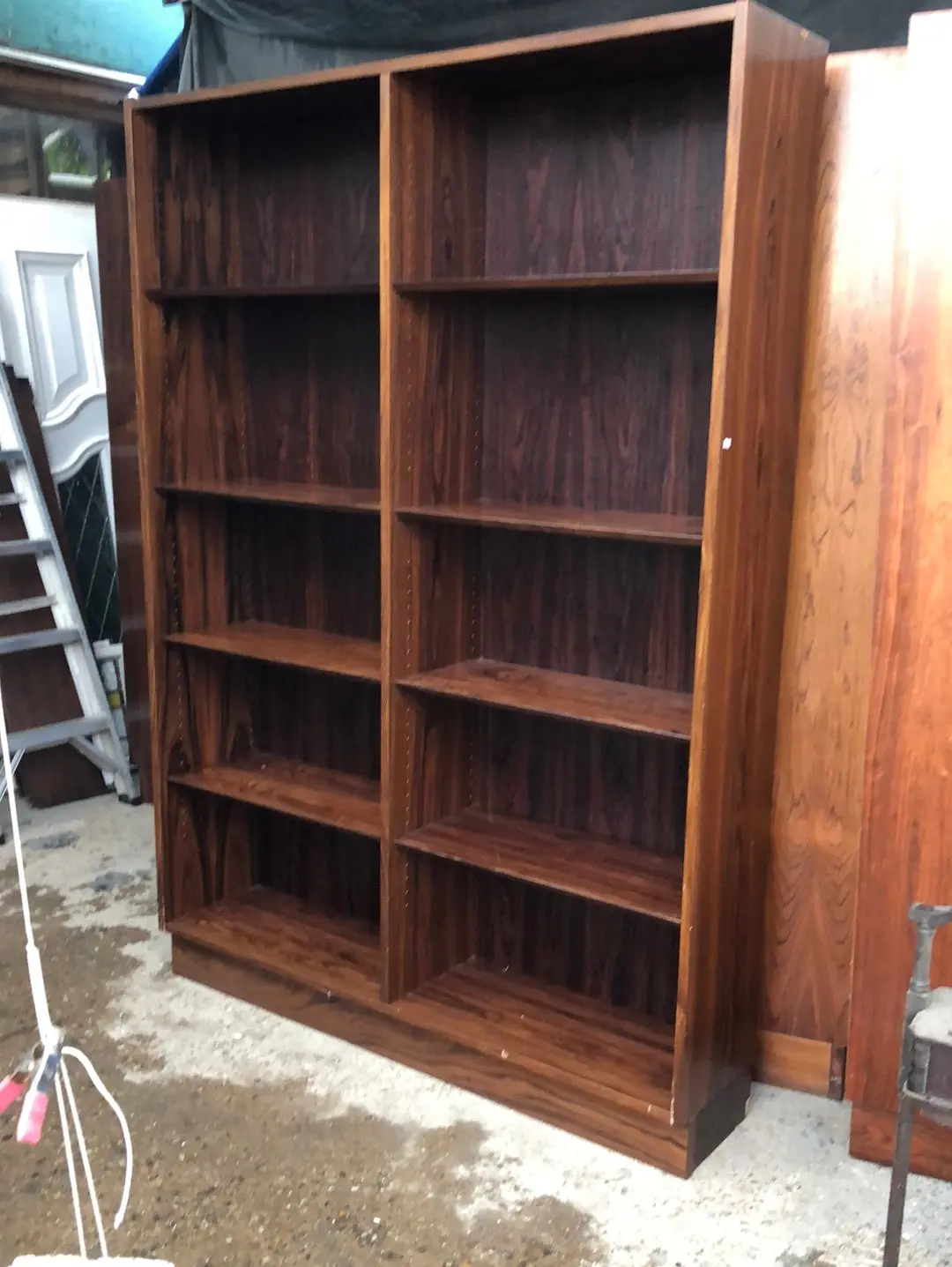 Double Danish Teak Modern Bookcase 1