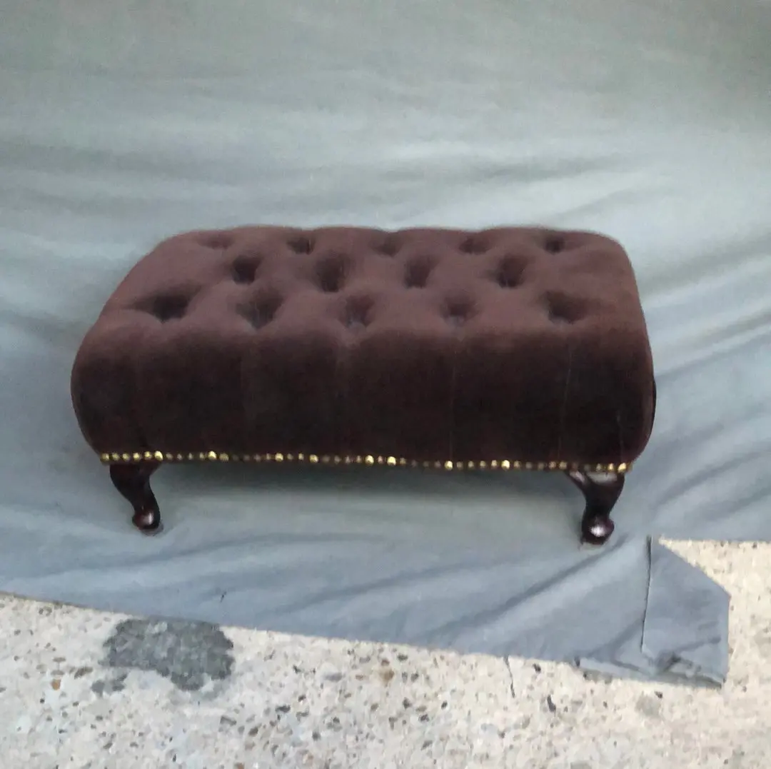 Low Tufted Queen Anne Stool 1
