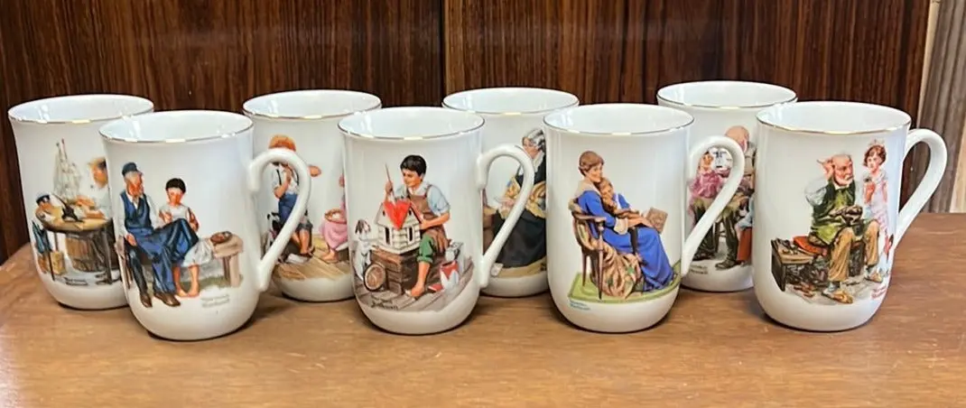 Set Of 8 Norman Rockwell Mugs 1
