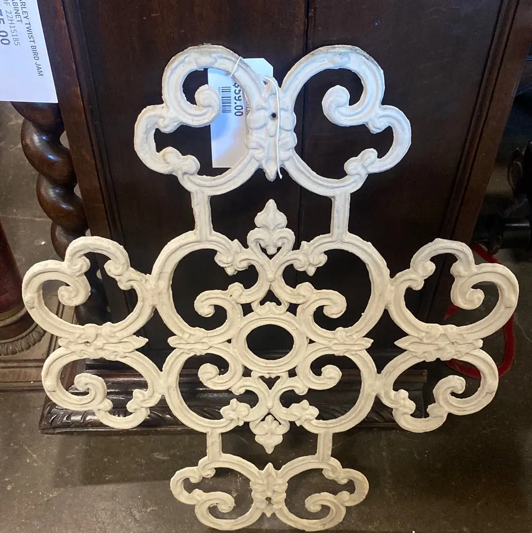 Ornate White Painted Cast Aluminium Wall Plaque 1