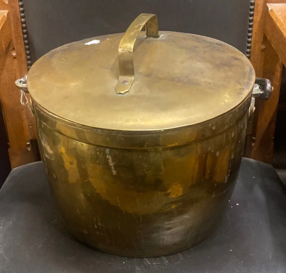 Large Lidded Brass Candy Pot 1
