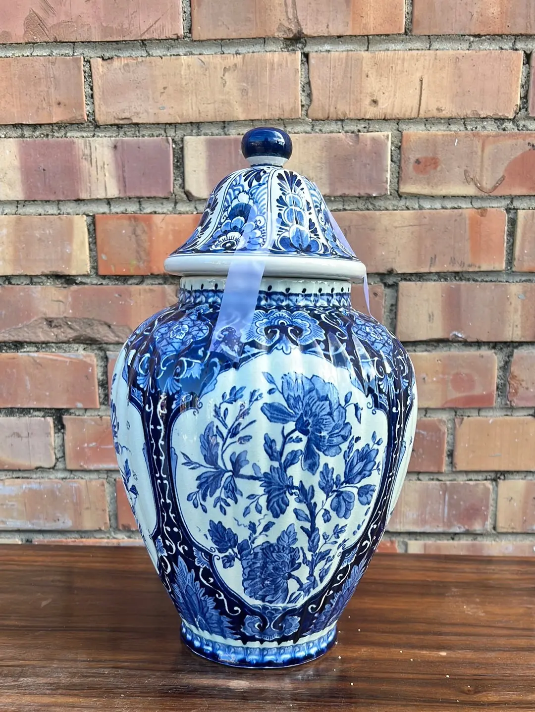 Medium Delft Floral Ginger Jar 1