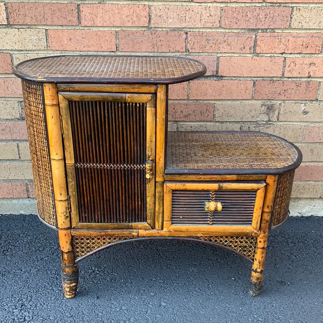 Small Bamboo Step Cabinet With Drawer 1