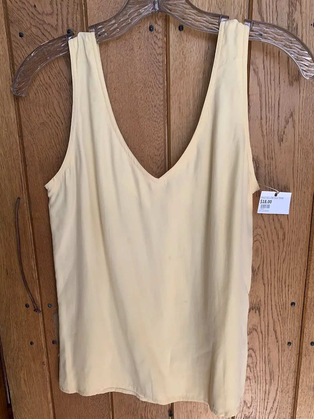 Pale Yellow Silk Tank 1