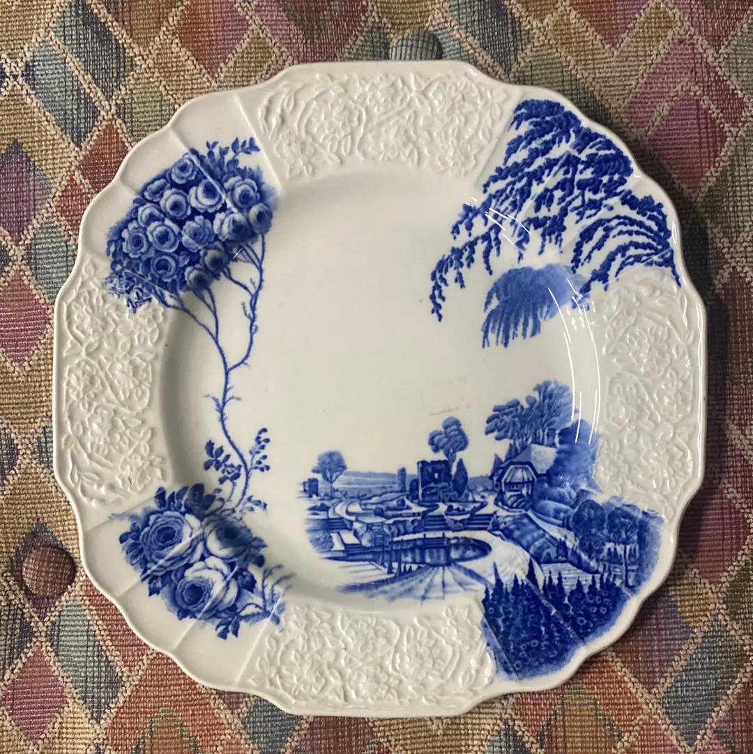 Arcadia Blue And White Transferware Landscape Plate 1