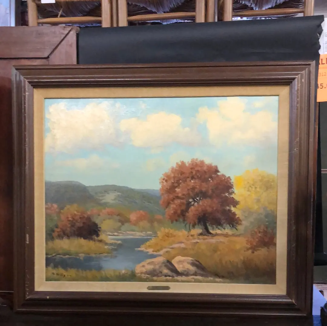 Large Autumn Landscape Oil Painting Signed R. Kelly 1