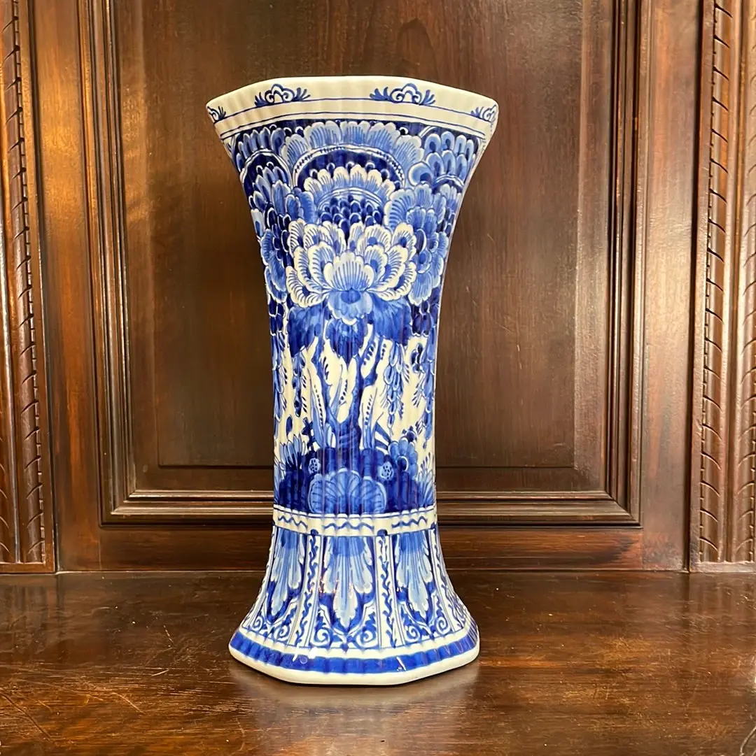 Large Delft Blue And White Vase 1