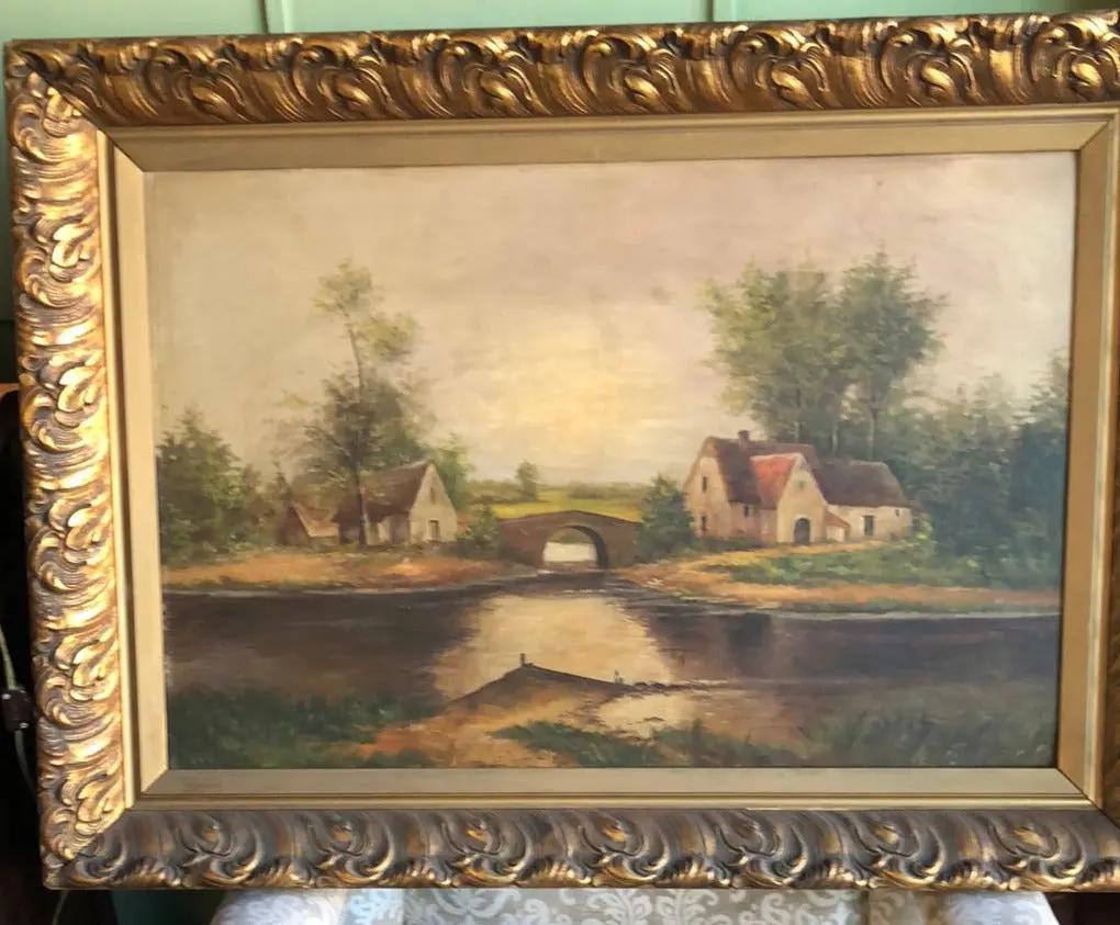 Bucolic Oil Painting With Bridge 1